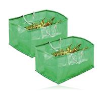 SPARES2GO Garden Waste Bag Heavy Duty Strong Large Sack Grass Leaves 270L x 2
