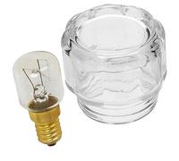 SPARES2GO Glass Lamp Lens Cover + 25w Light Bulb for Siemens HB13MB621B/08 HB55MB551B/01 Oven Cooker