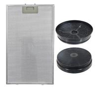 SPARES2GO Grease Mesh Filter for Lamona LAM2501 LAM2501-2 Cooker Hood (1 x Aluminium, 2 x Carbon Filters)