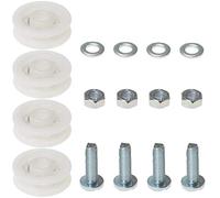 SPARES2GO Greenhouse Sliding Door Wheel Roller Kit (4 x 28mm Nylon Wheels)