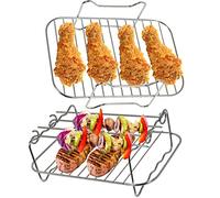 SPARES2GO Grill Shelf Racks Compatible with Instant Vortex Plus 7.6L Air Fryer (+ 4 Skewers)