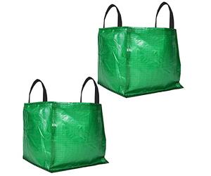 SPARES2GO Heavy Duty Waste Bags Cover Sack for Garden Shredder Mulcher Chipper - 120 Litre (Pack of 2, Green)