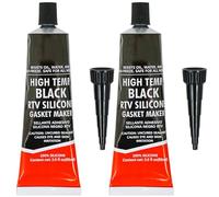 SPARES2GO High Temperature Seal Heat Resistant Silicone Hi Temp Oven Glass Door Glue Sealant Exhaust (Black, Pack of 2)