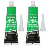 SPARES2GO High Temperature Seal Heat Resistant Silicone Hi Temp Oven Glass Door Glue Sealant Exhaust (Clear, Pack of 2)