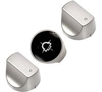 Spares2go Hot-Ari ix Control Switch Knobs for Hotpoint SH51X SH53CKX SH53CX SH53X SH53XS Oven Cooker Hob (Silver, Pack of 3)
