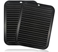 SPARES2GO Hot Pan Mats Silicone Trivet Kitchen Surface Table Dish Protector Air Fryer Non-Slip x 2