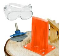 SPARES2GO Kindling Splitter Blade Sharpener Drill Attachment Safety Goggles High Visibility Log Wood Chisel Kit