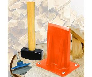 Spares2Go Kindling Splitter Club Hammer Blade Sharpener Chisel Log Wood Splitting Kit