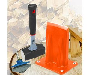 Spares2Go Kindling Splitter Lump Hammer Blade Sharpener Chisel Log Wood Splitting Kit