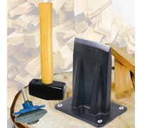 Spares2Go Kindling Splitter Lump Mallet Hammer Blade Sharpener Drill Attachment Kit Log Wood Splitting Chisel Set (Large)