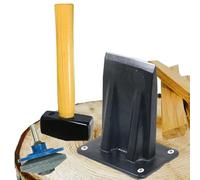 SPARES2GO Kindling Splitter Lump Mallet Hammer Blade Sharpener Drill Attachment Kit Log Wood Splitting Chisel Set (Large)