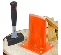 SPARES2GO Kindling Splitter Lump Sledge Hammer Kit High Visibility Mounted Log Splitting Wood Chisel Wedge Set