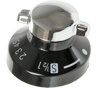 Spares2Go Knob Control Switch For Stoves Gas Hob Oven Cooker (Black/silver)