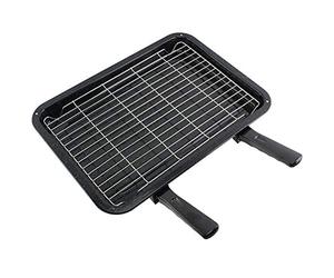 SPARES2GO Large Grill Pan, Rack & Dual Detachable Handles for Bosch Oven Cookers