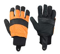 Spares2go Large Hi Visibility Chainsaw Comfort Safety Gloves - Size 10