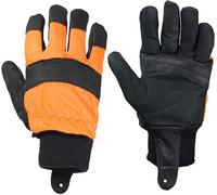 Spares2go Large Hi Visibility Chainsaw Comfort Safety Gloves - Size 10