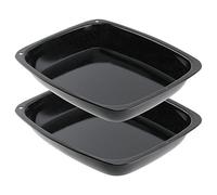 Spares2go Large Vitreous Enamel Roasting Tins Oven Baking Trays (Pack of 2)