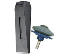 Spares2Go Log Splitter 2.5Kg 10" Wood Splitting Chisel Wedge + Drill Blade Sharpener Attachment Kit