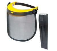 Spares2Go Log Splitter Face Shield Kit Wood Timber Splitting Log Chisel Wedge + Protective Mesh Visor Set