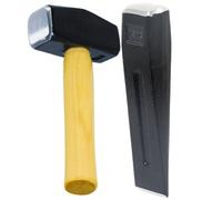 Spares2Go Log Splitter Lump Hammer 4Lb Club Mallet + 1.5Kg 8" Chisel Wedge Wood Splitting Maul Kit