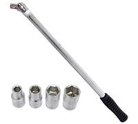 SPARES2GO Long 18" inch 1/2'' Drive Wheel Balance Flexi Knuckle Breaker Bar & Socket Set