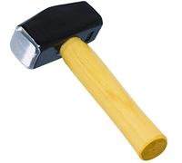 SPARES2GO Lump Club Sledge Hammer Heavy Duty Hickory Wood Shaft Hardened Steel Head Long Grip Handle (4lb / 2kg)