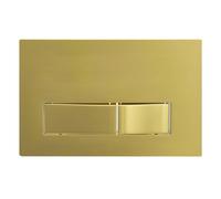 SPARES2GO Luxury Concealed Toilet Cistern Flush Plate Kit for Wall Hung Frame (Brushed Brass, 245mm x 165mm)