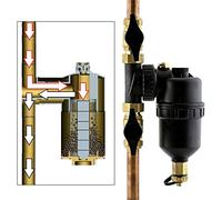 SPARES2GO Magnetic Boiler Filter Inline with 22mm Brass Threaded Connections