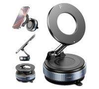 Spares2go Magnetic Car Phone Holder for Apple iPhone 12 13 14 15 16 17 | Fits MagSafe Cases, Adjustable 360° Rotation Mount for Vehicle Dashboard, Windshield, Home, Travel and Office Use