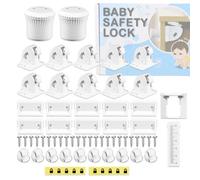 Spares2Go Magnetic Child Safety Lock Cupboard Drawer Cabinet Baby Proofing Kit (10 X Locks + 2 X Keys + 10 X Corner Protectors)