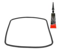 Spares2Go Main Rubber Door Seal With Corner Fixing Clips + Sealing Glue Compatible With Whirlpool Oven Cookers (445mm X 350mm)