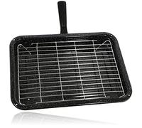 Spares2go Medium Grill Pan with Detachable Handle and Rack (38cm x 28cm)