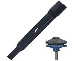 SPARES2GO Metal Blade Compatible with McGregor MER1232 M3E1233RA Lawnmower (32cm) + Drill Sharpener Attachment