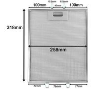 SPARES2GO Metal Mesh Filter for all Makes of Cooker Hood/Extractor Fan Vent (Silver, 318 x 258 mm)