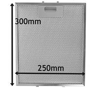 SPARES2GO Metal Mesh Filter for Rangemaster Cooker Hood/Extractor Fan Vent (Silver, 300 x 250 mm)