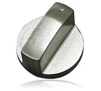 Spares2Go Metal Oven Knob Universal Silver Control Switch Cooktop Stove Hob 6mm