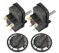 SPARES2GO Mi7 4 Minute Timer & Heat Temperature Control Knob Switch for Dualit Toaster (Pack of 2)