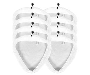 SPARES2GO Microfibre Cloth Cover Pads for Wolf 1500W Super H2OT 10 in 1 Steam Cleaner (Pack of 8)