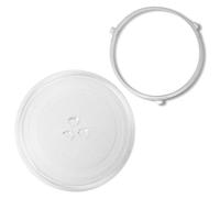 SPARES2GO Microwave Glass Turntable Plate 284mm + 3 Wheel Roller Ring Support Stand Compatible with Samsung MS23F301TAK 23 Litre