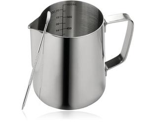 Spares2Go Milk Jug Stainless Steel 600Ml / 20Oz Frothing Pitcher Small Large Crema Frother