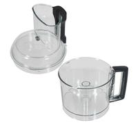 SPARES2GO Mixer Bowl + Lid Cover for Magimix CS5200XL Food Processor (Clear with Black Handle)