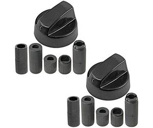 Spares2go Multi Model Fitting Black Control Switch Knobs for All Makes and Models of Oven, Cooker & Hob (Pack of 2)