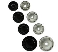SPARES2GO (Non Universal) Oven Cooker Hob Gas Burner Crown & Flame Cap Kit for Kenwood (Small, 2 Medium & Large, 55mm - 100mm)