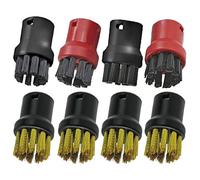 Spares2Go Nylon + Brass Wire Brush Tool Nozzles Compatible With Karcher Steam Cleaner (Pack Of 8)
