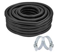 Spares2Go Pond Hose Flexible Marine Filter Pipe Corrugated + 2 Clamp Clips (25mm, 20M)