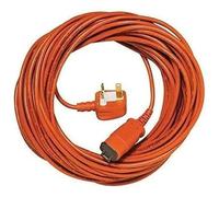SPARES2GO 15 Metre Mains Power Cable and Lead Plug for Bosch Rotak 34 34R 36 36R 370 430 Ergoflex Lawnmower (15m / 49 feet, Orange)