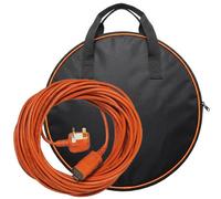 Spares2Go Power Cable For Flymo Lawnmower Hedge Trimmer Lead Uk Plug 15M + Storage Bag