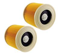 SPARES2GO Premium Filter Cartridges for Karcher A2054 WD2 WD3 MV2 MV3 Wet & Dry Vacuum Cleaner (Pack of 2)
