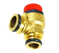 Spares2Go Pressure Relief Valve For Worcester Bosch Greenstar Boiler 3 Bar 1/2" Bsp Push Fit Brass Safety Prv