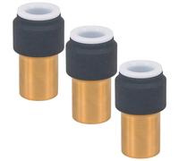 Spares2Go Radiator Valve 15mm X 10mm Anthracite Pushfit Reducing Straight Speed Fit Compression Stem Valves (Pack Of 3)